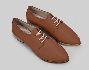 Women Leather Oxford Bridal Shoes: Wedding Wide Toe, Comfortable Bride