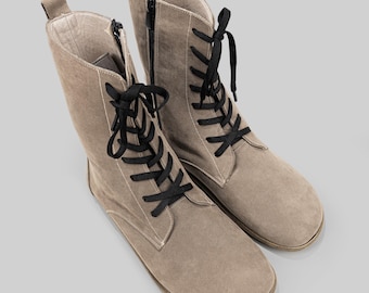 Women’s Barefoot Leather Boots - Wide Toe Box, Flexible Sole