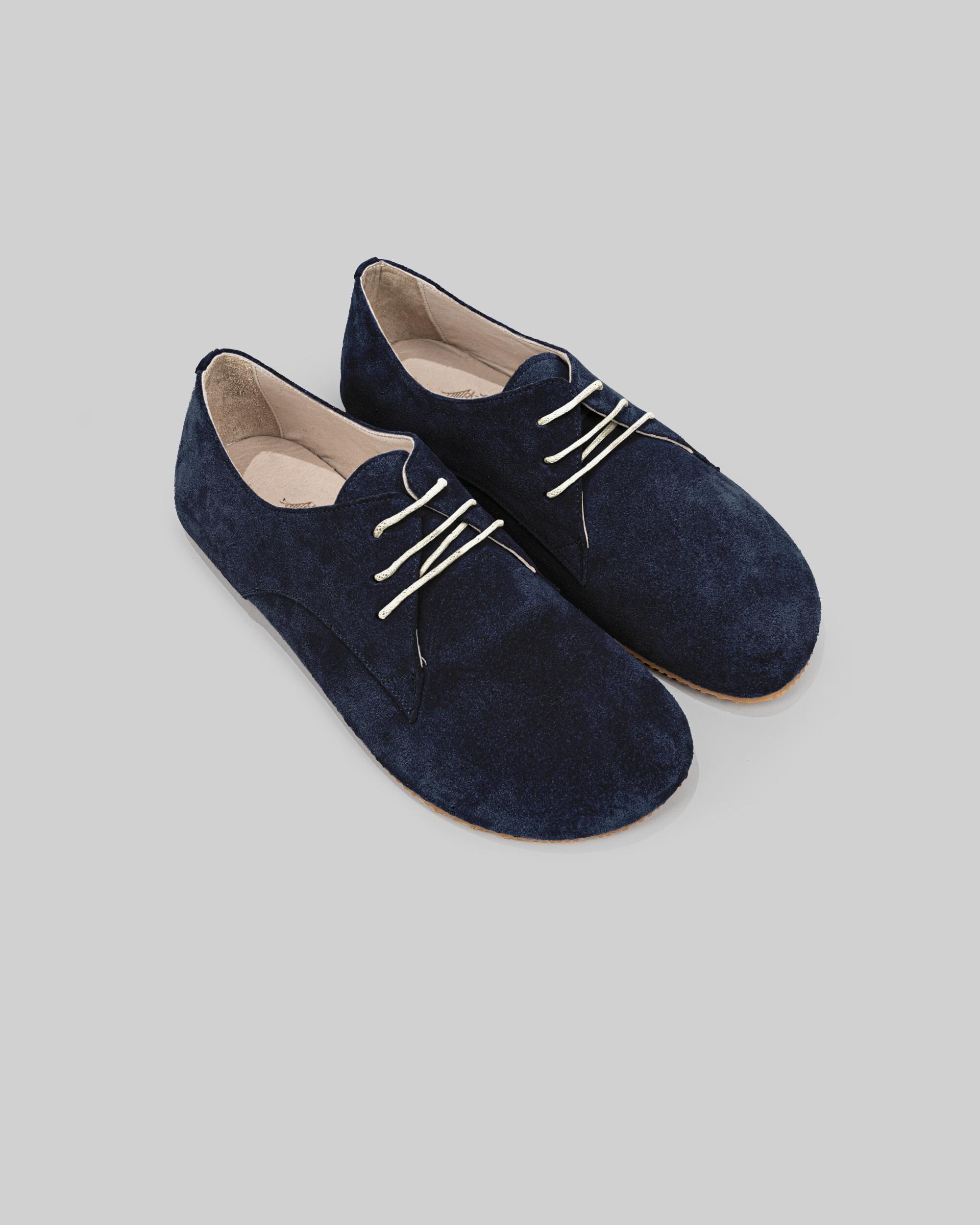 Navy Suede Oxfords with Minimalist Design Dark Navy Suede Oxfords | Women main image 3