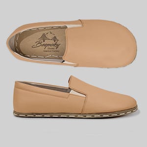 Natural Beige Handmade Barefoot Shoes, Wide Toe Box Shoes with Leather Sole, Wider Yemeni Sneakers, Grad Day