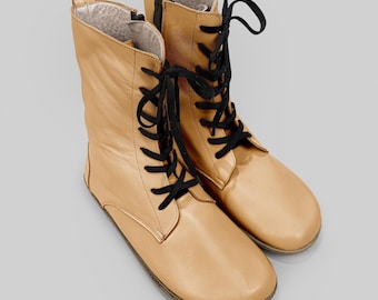 Vegetable Tanned Leather Boots Men: Heritage Wide Toe