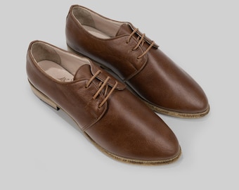 Women’s Oxford Shoes: Wide Fit, Buffalo Leather - Zero Drop, Barefoot Style