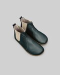 Wide Toe Box Chelsea Boots: Dark Green Leather, Zero Drop Sole