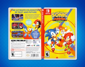 Sonic Mania PLUS Cover Art: Reversible Insert & Case for Nintendo Switch