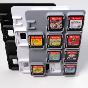 Accesorio para estuche con soporte para tarjetas multijuego de Nintendo Switch: negro, blanco y gris (colección monocromática)