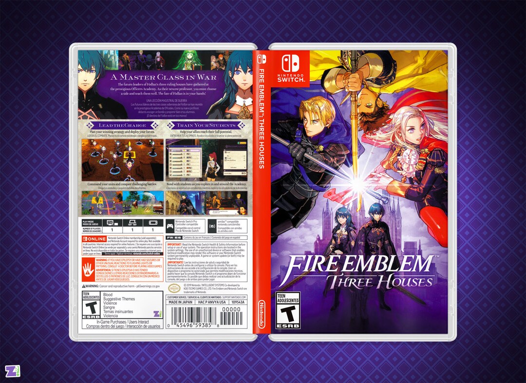 Fire Emblem Three Houses Cover Art Replacement Insert Game Card 