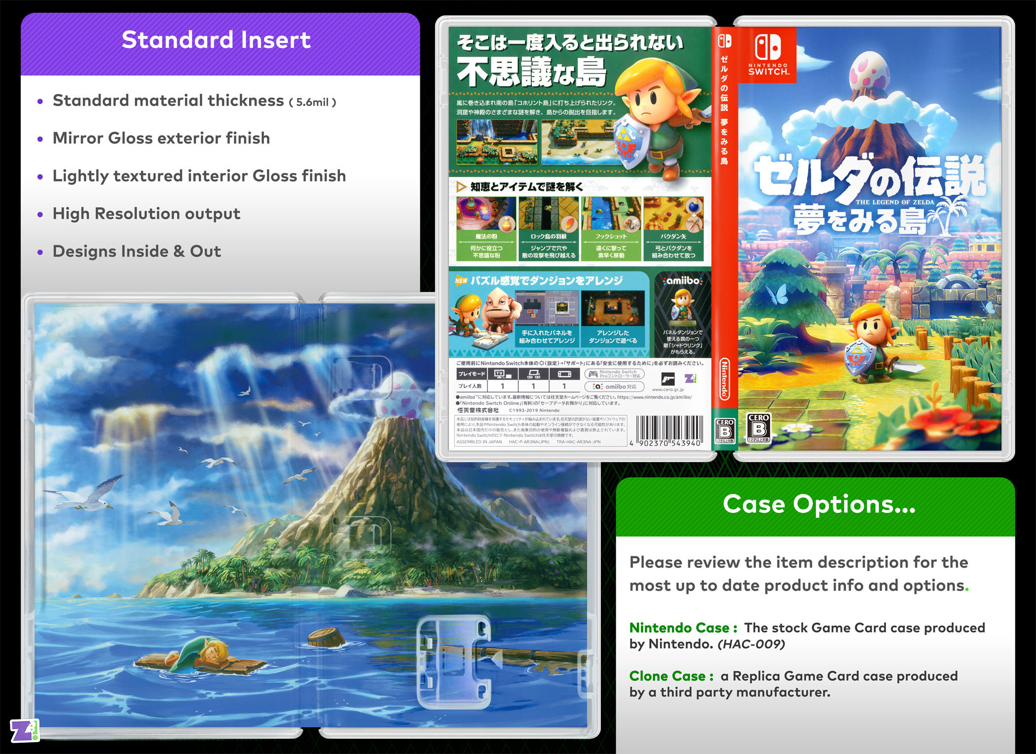 Legend of Zelda Link's Awakening Nintendo Switch 'Case And Artwork Only! No  Game