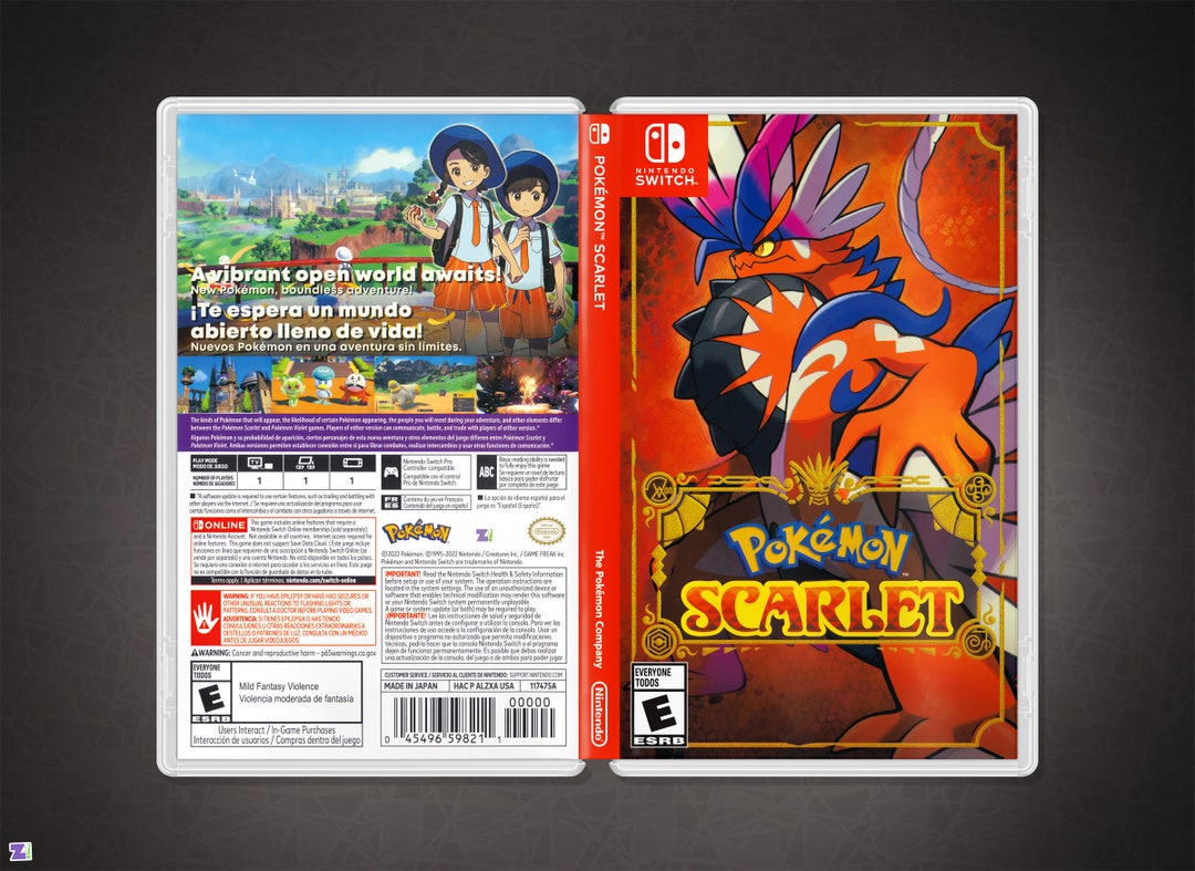 Pokemon Scarlet Cover Art: Replacement Insert / Case for Nintendo