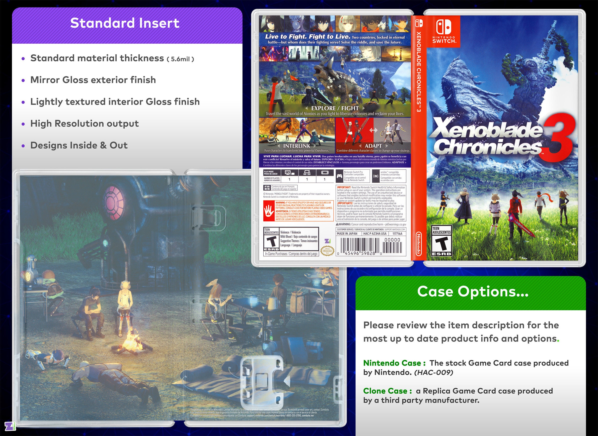Xenoblade Chronicles 3 Cover Art: Insert / Case for Nintendo