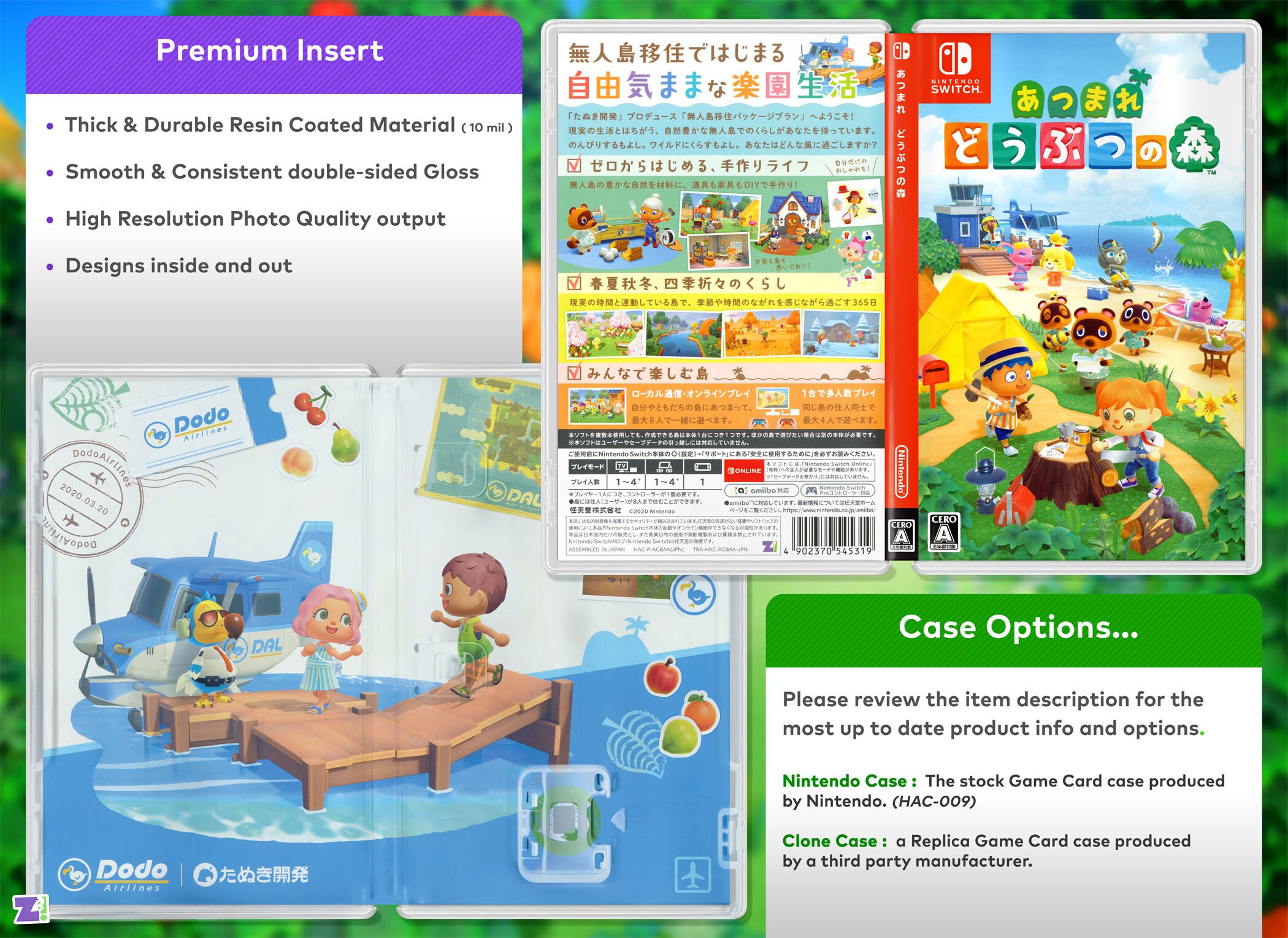 Animal Crossing New Horizons Cover Art: Japanese Replacement Insert ...