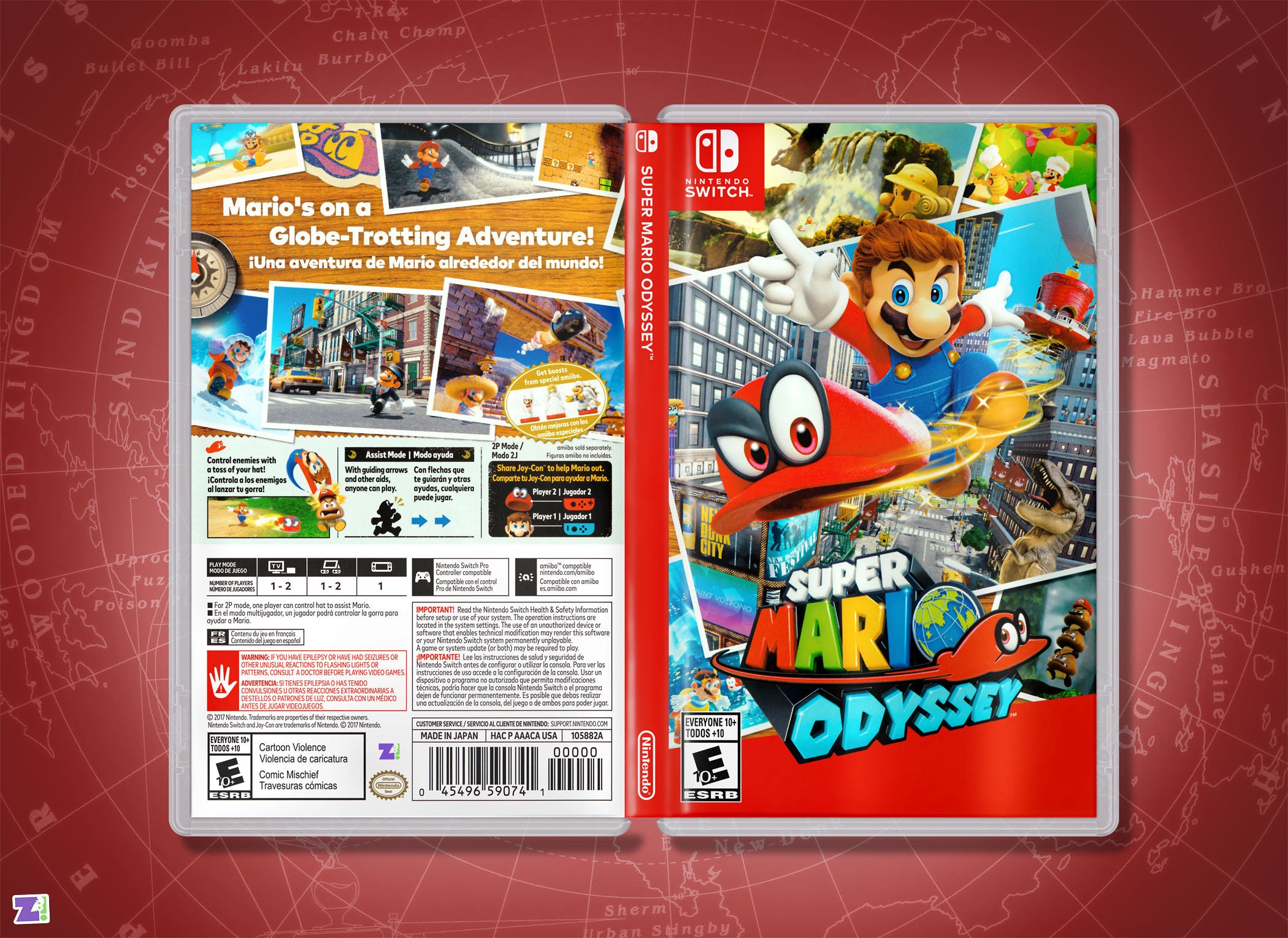 Super Mario Odyssey Replacement Cover Art Case Double Sided Etsy Super Mario Odyssey Replacement Cover Art Case Double Sided Etsy