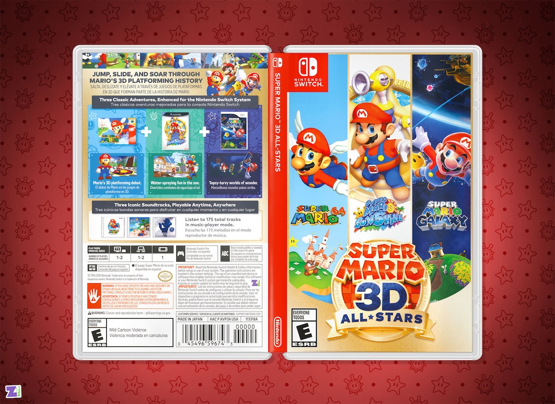 Super Mario 3D All-Stars - Custom Nintendo Switch Boxart with Physical Game  Case (No Game Incl.)