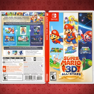 Super Mario 3D All-Stars Cover Art: Replacement Insert & Case for Nintendo Switch image 1