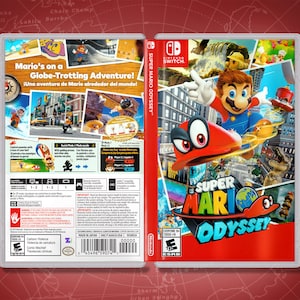 Super Mario Odyssey Cover Art: Replacement Insert & Case for Nintendo Switch  