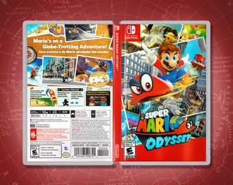 Super Mario Odyssey Cover Art: Replacement Insert & Case for Nintendo Switch