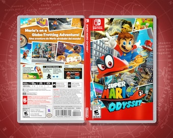 Super Mario Odyssey Cover Art: Replacement Insert & Case for Nintendo Switch