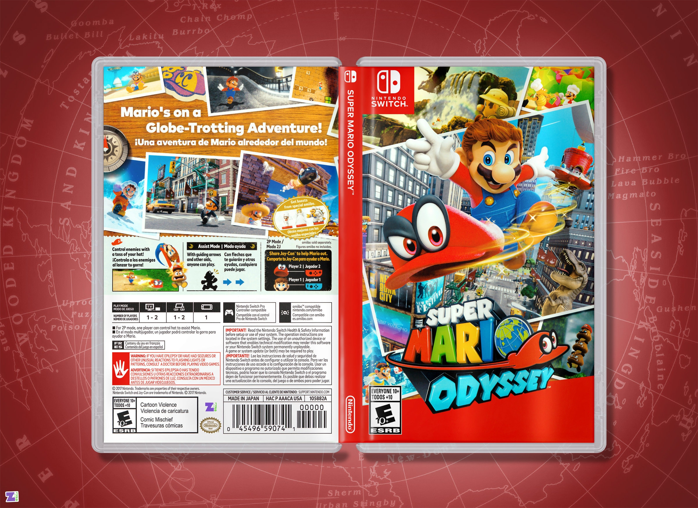 Arte de portada de Super Mario Odyssey: inserto y estuche de - Etsy España