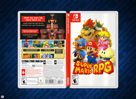 Super Mario RPG Cover Art: Replacement Insert / Case for Nintendo