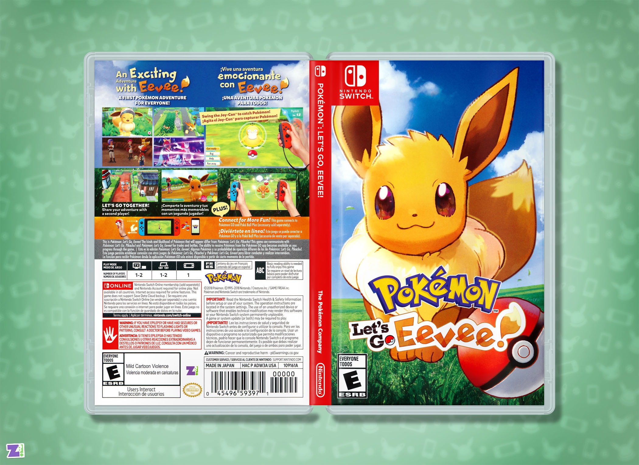 Let's Go Eevee Replacement Cover Art Insert & -