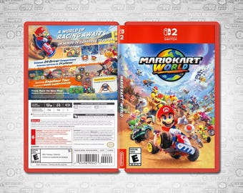 Mario Kart World Cover Art: Double-sided Insert & Case for Nintendo Switch 2 (US)