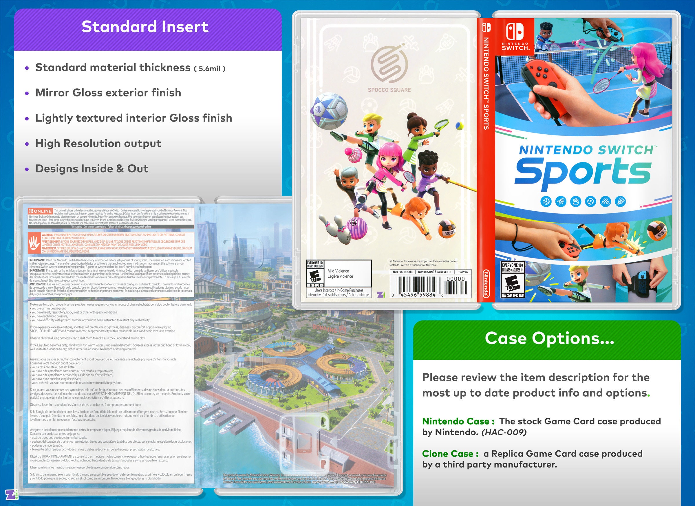 Nintendo Switch Sports Cover Art: Replacement Insert / Case (US