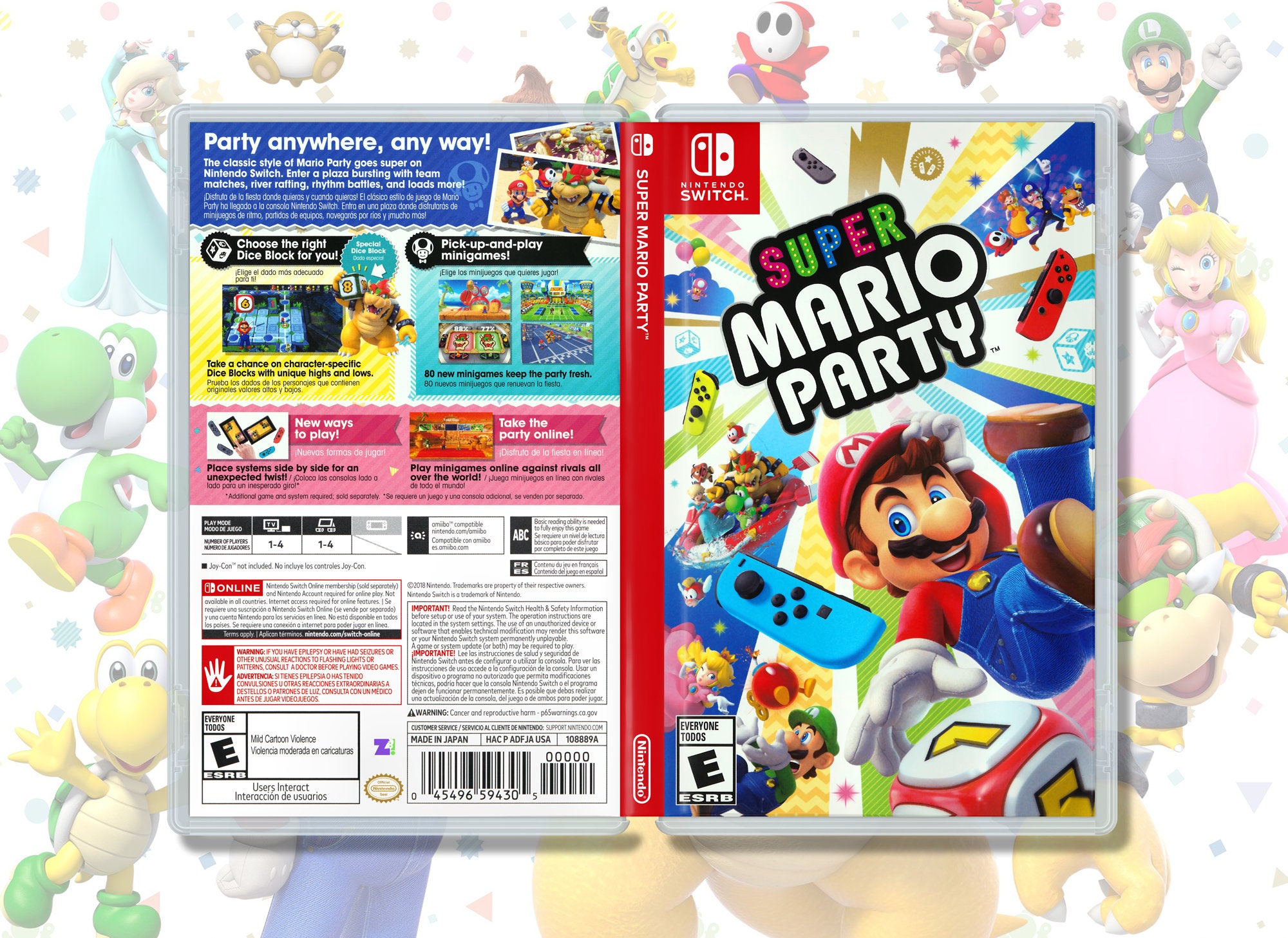 Super Mario Party Game Case & Insert, Quality Replacement Cover Art for Nintendo  Switch - Etsy