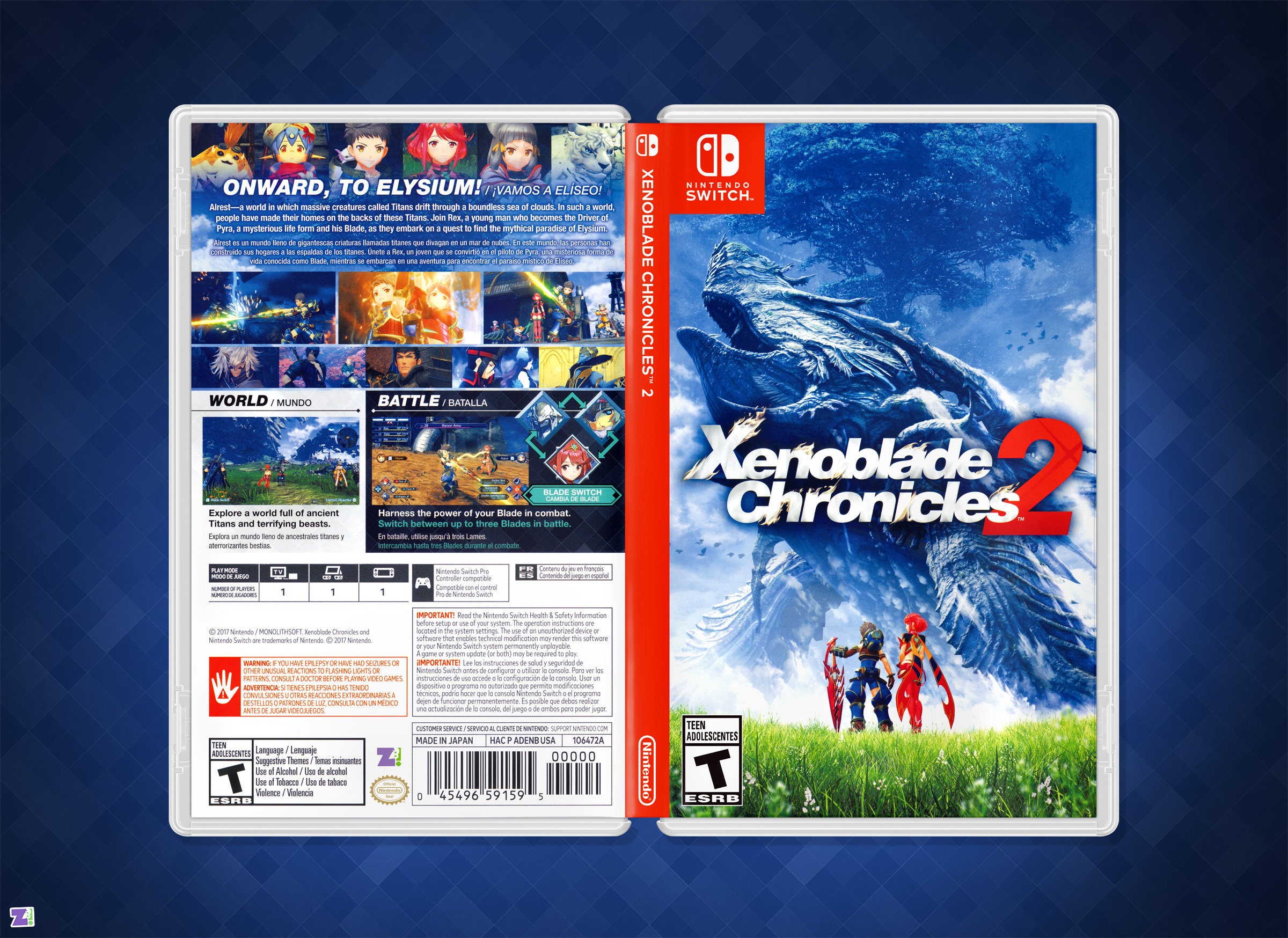 Xenoblade Chronicles 2 Cover Art: Replacement Insert & Case -  Israel