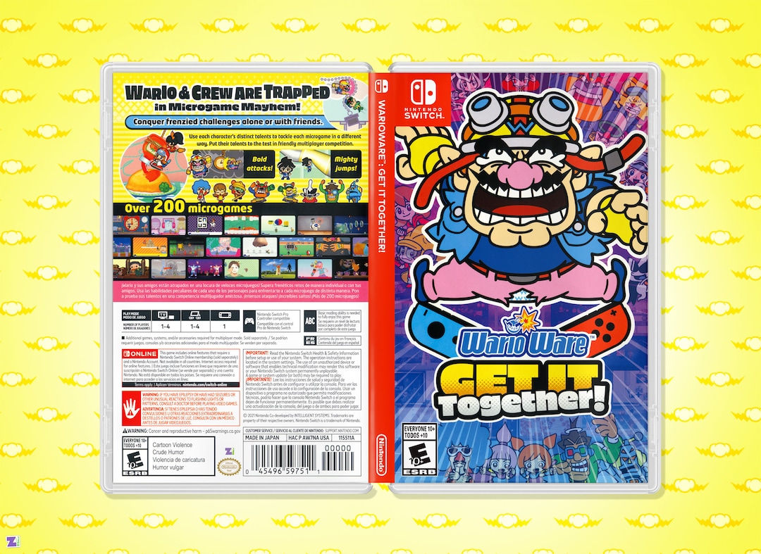Warioware: Get It Together Cover Art - Replacement Insert / Case for ...