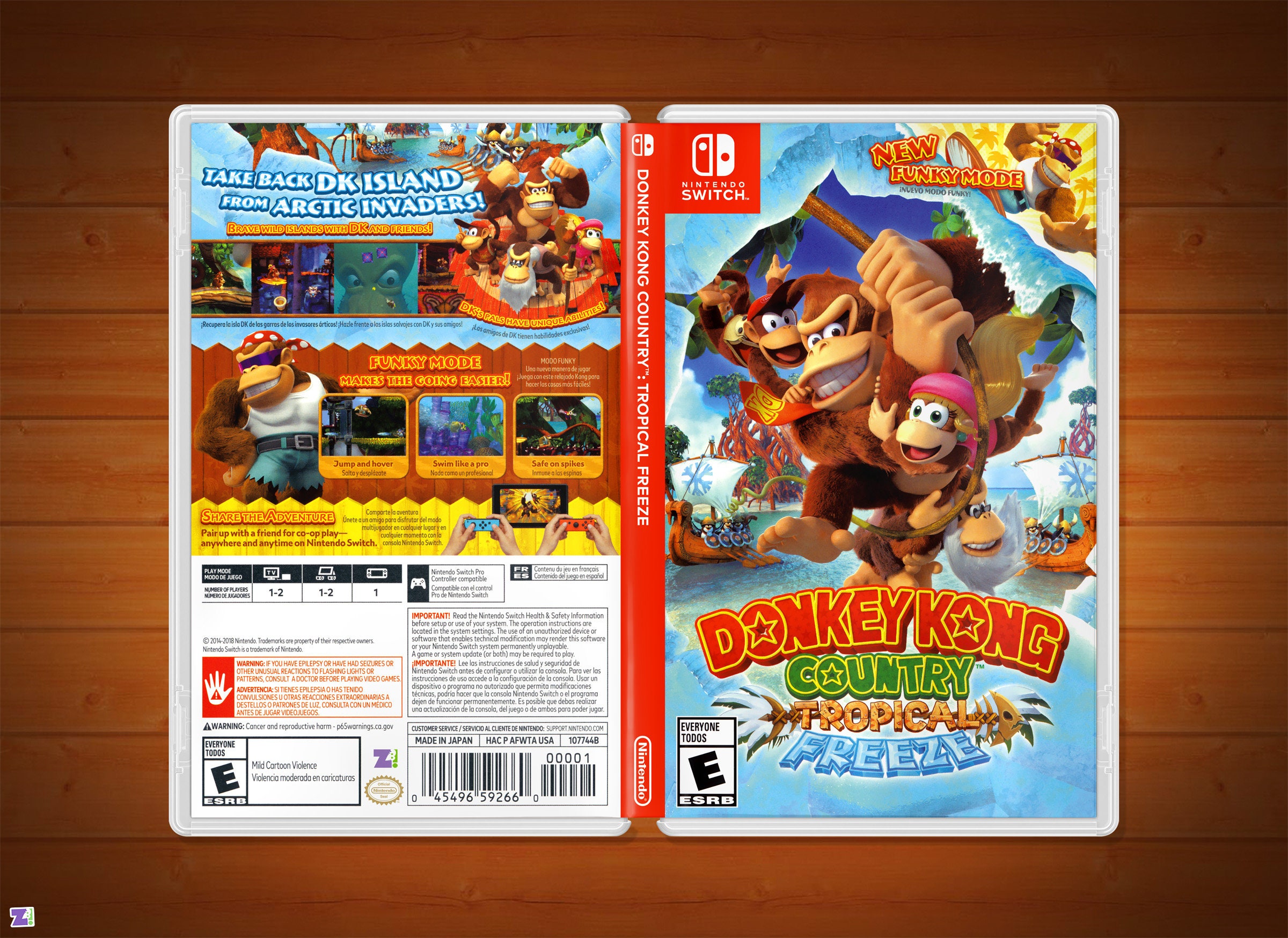 Donkey Kong Country Tropical Freeze Cover Art: Replacement Insert & Case  for Nintendo Switch US Retail 