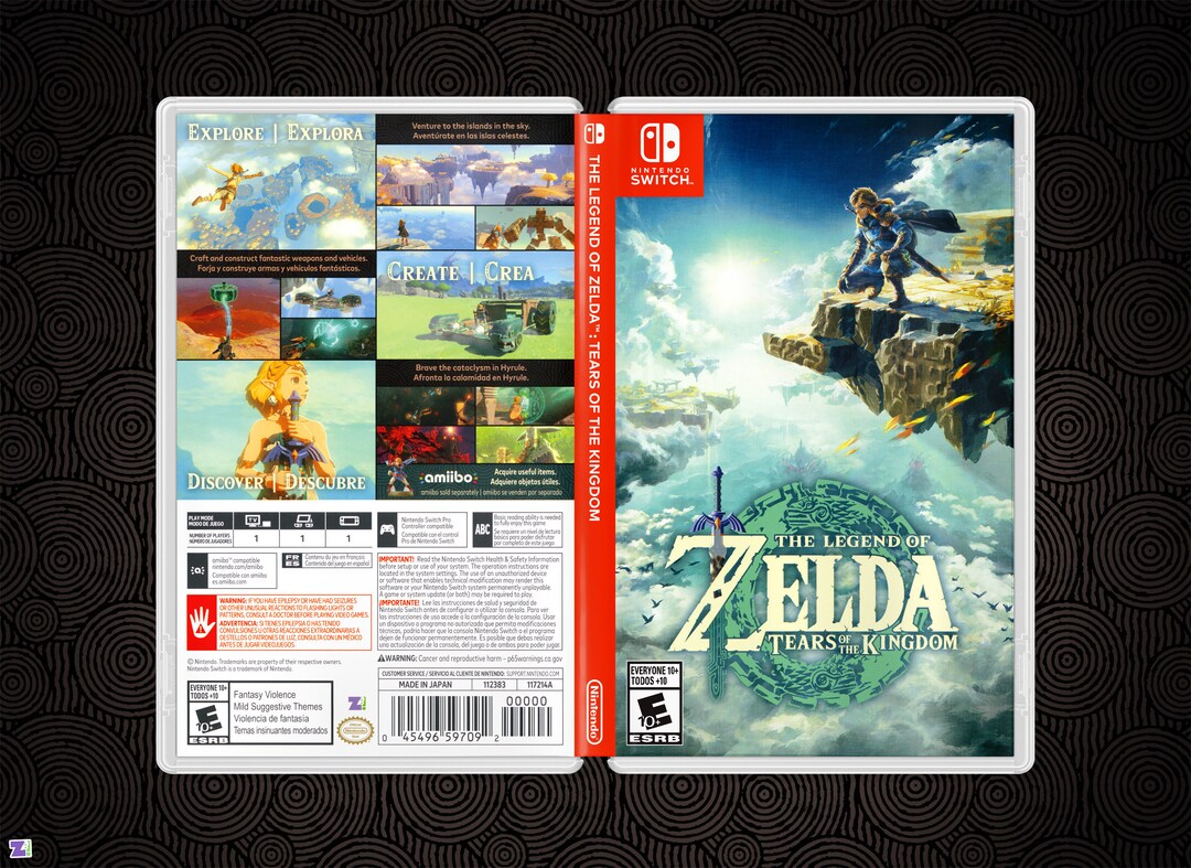 The Legend of Zelda Tears of the Kingdom Cover Art Replacement Insert