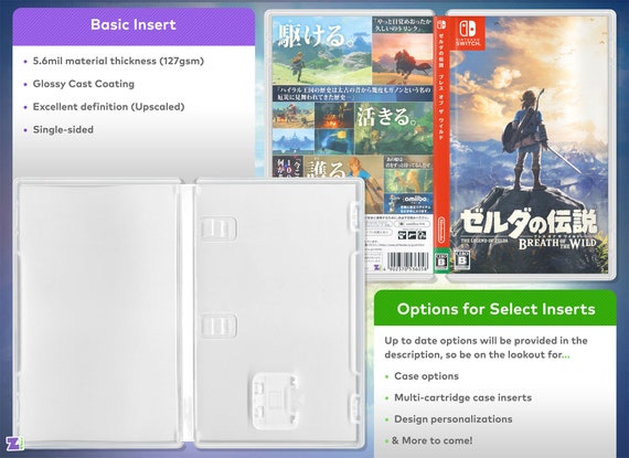 The Legend Of Zelda Breath Of The Wild Game Case, Quality Replacement Cover for Nintendo Switch