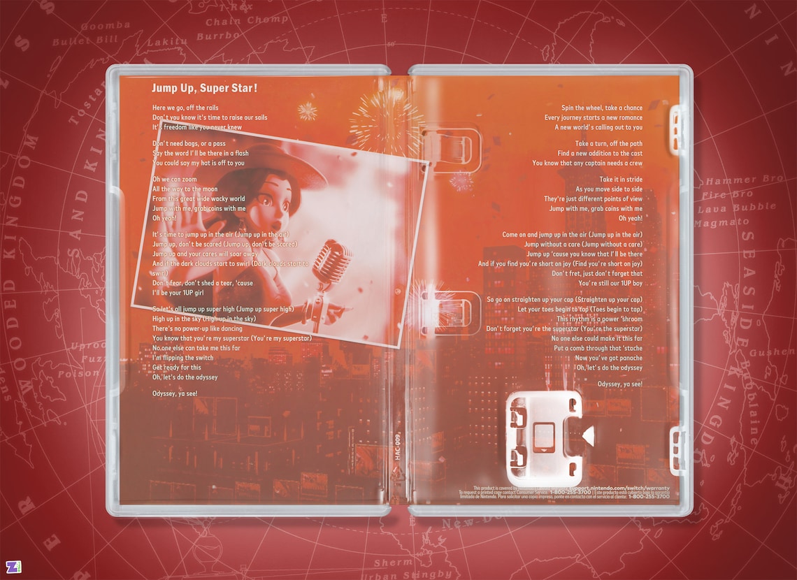 Super Mario Odyssey Cover Art: Replacement Insert &amp; Case for - Etsy
