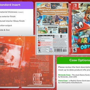 Super Mario Odyssey Cover Art: Replacement Insert &amp; Case for Nintendo Switch - Etsy