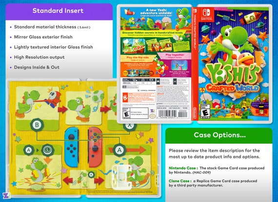 Yoshi\'s Crafted World Replacement Cover Art Insert & Case for Nintendo  Switch - Etsy