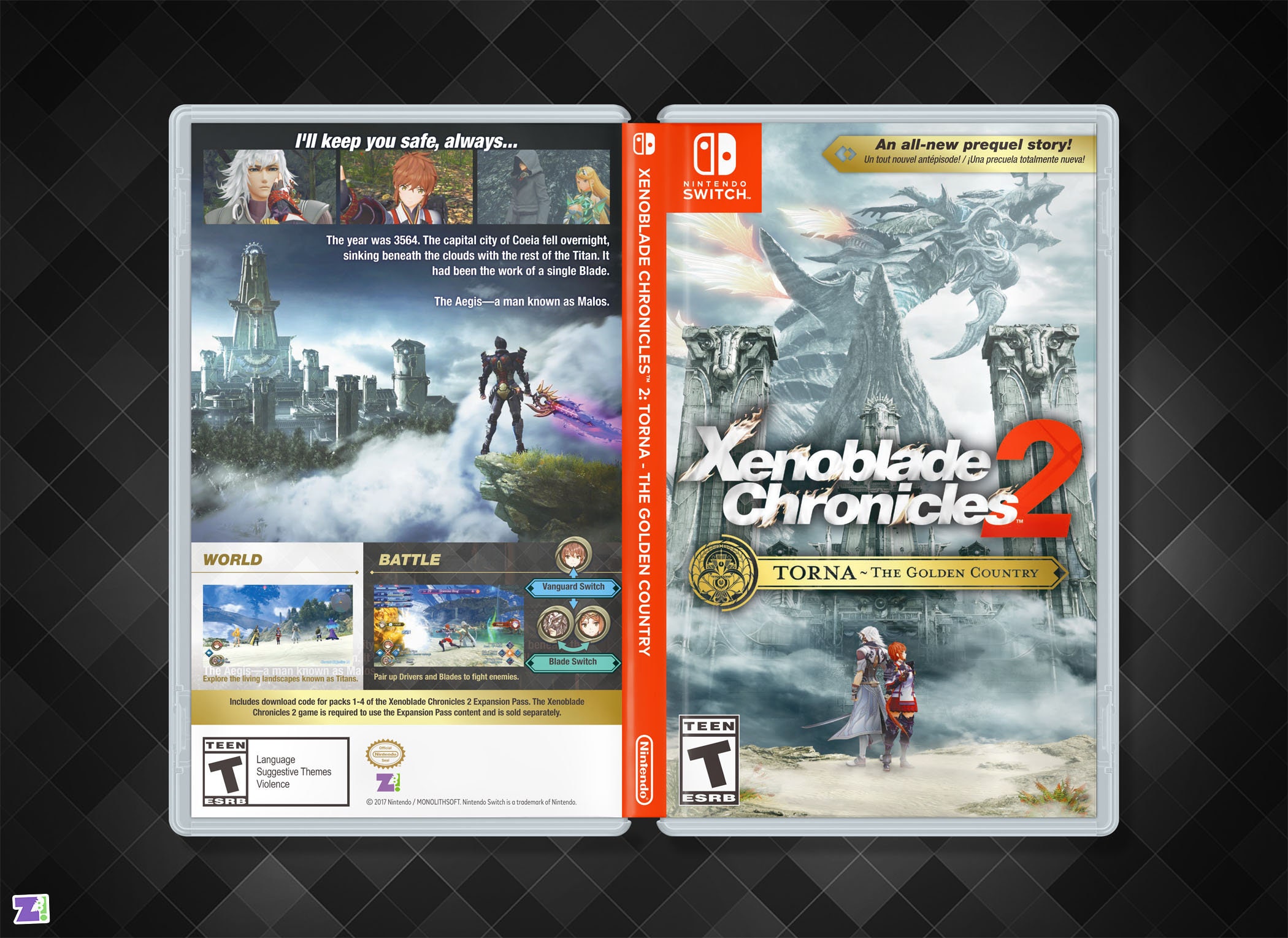 Xenoblade Chronicles 2: Torna the Golden Country, Mynintendo Reversible  Coverart & Game Case - Etsy