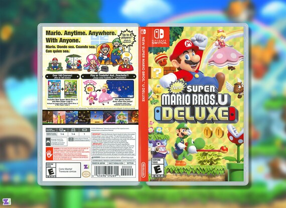 New Super Mario Bros U Deluxe Replacement Case Double Sided Etsy New Super Mario Bros U Deluxe Replacement Case Double Sided Etsy