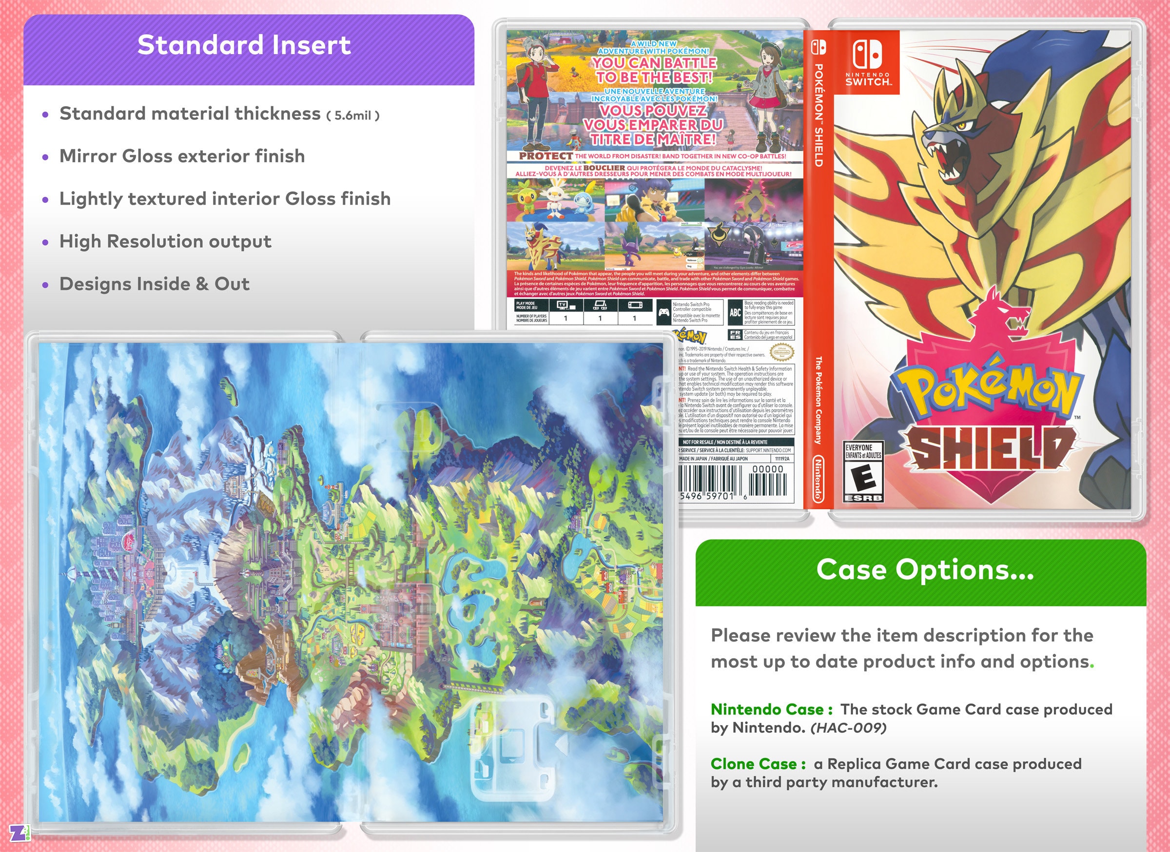 Pokémon Shield Cover Art & Replacement Case for Nintendo 