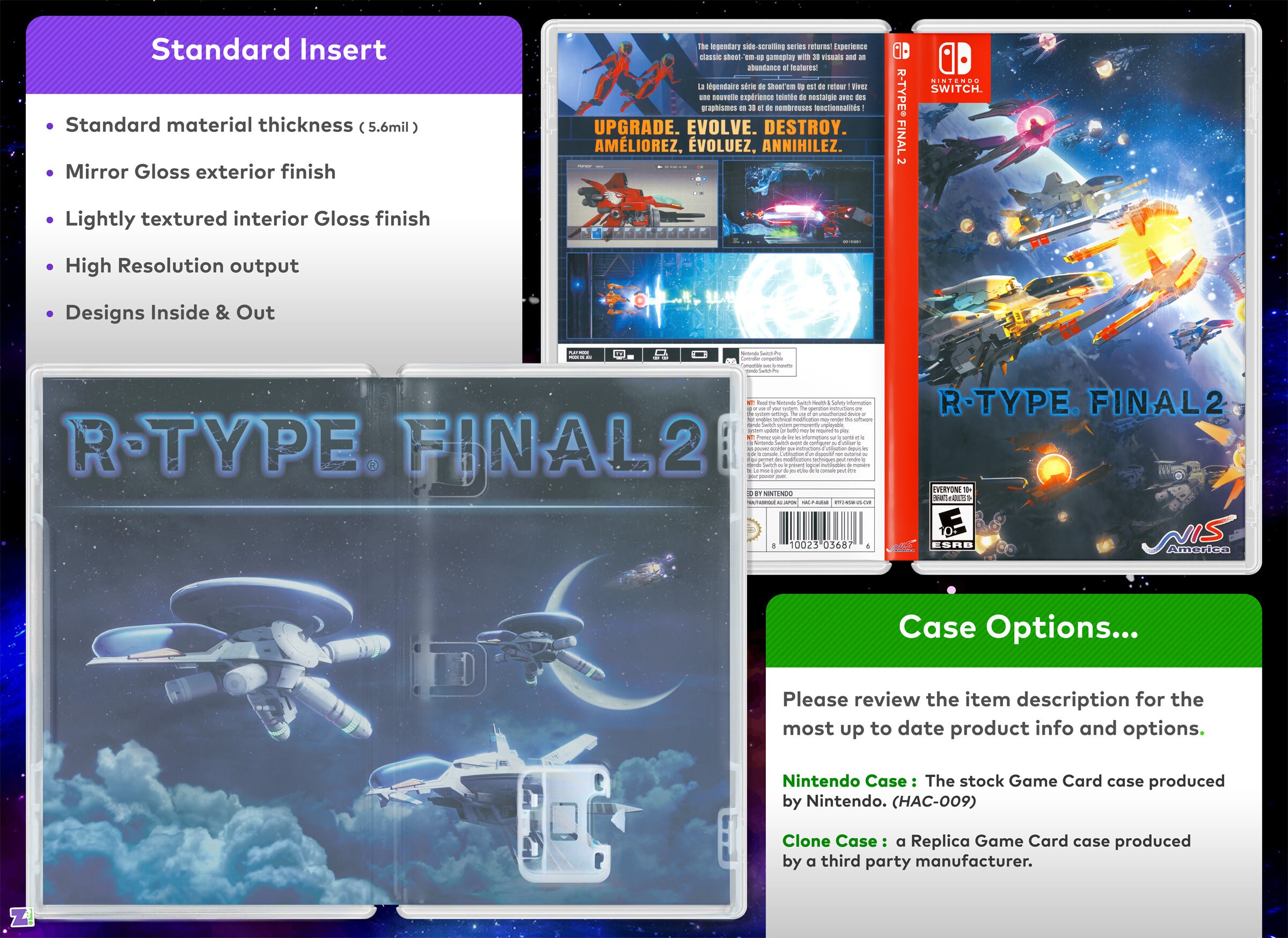R-type Final 2 Cover Art: Replacement Insert & Case for Nintendo