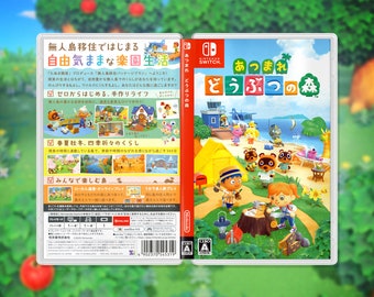 Animal Crossing New Horizons Cover Art: Japanese Replacement Insert & Case, Nintendo Switch