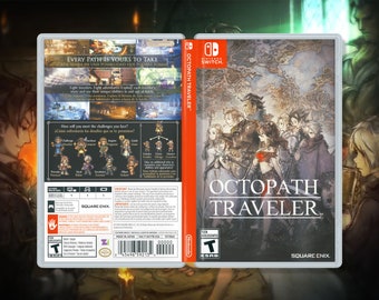 Octopath Traveler Replacement Case: Double-Sided Replacement Insert for Nintendo Switch