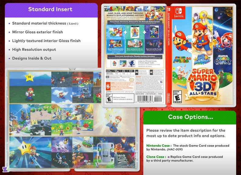 Super Mario 3D All-Stars Cover Art: Replacement Insert & Case for Nintendo Switch image 3