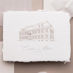 Personalisierte Zeichnung Location Hochzeit Location digital individuell