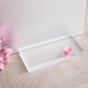 Acryl Kartenhalter Tischnummernhalter aus Milchglas, Ständer für Schild