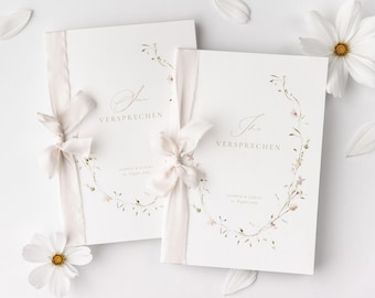 Personalized wedding vow books | Wedding vow books for bride & groom | Set for a humanist wedding ceremony