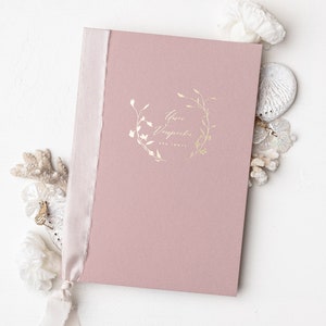 Wedding vows with gold embossing wedding vow book DIN A5 wedding Dusty Rose