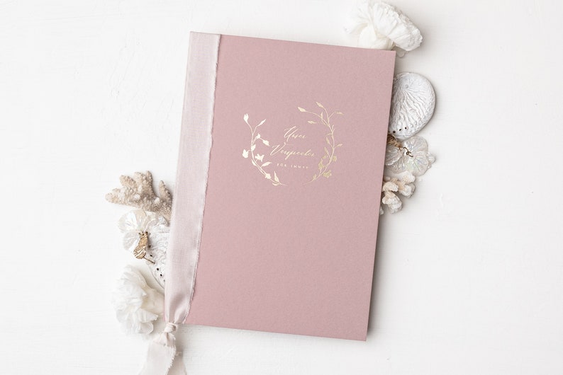 Wedding vows with gold embossing wedding vow book DIN A5 wedding Dusty Rose