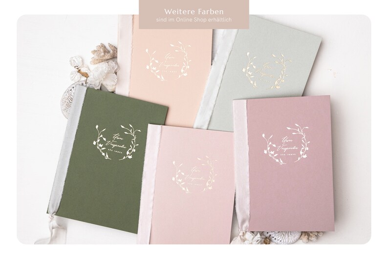 Wedding vows with gold embossing wedding vow book DIN A5 wedding in Dusty Rose image 4