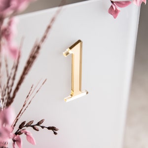 Acrylic card holder table number holder made of frosted glass, stand for sign image 7