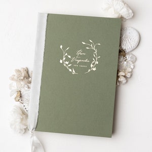 Wedding vows with gold embossing wedding vow book DIN A5 wedding Midgreen