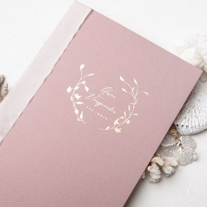 Wedding vows with gold embossing wedding vow book DIN A5 wedding in Dusty Rose image 2